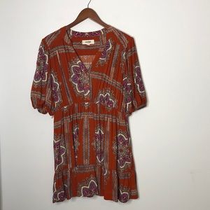 Porridge Isabel Paisley Puff Cottage Mini Dress